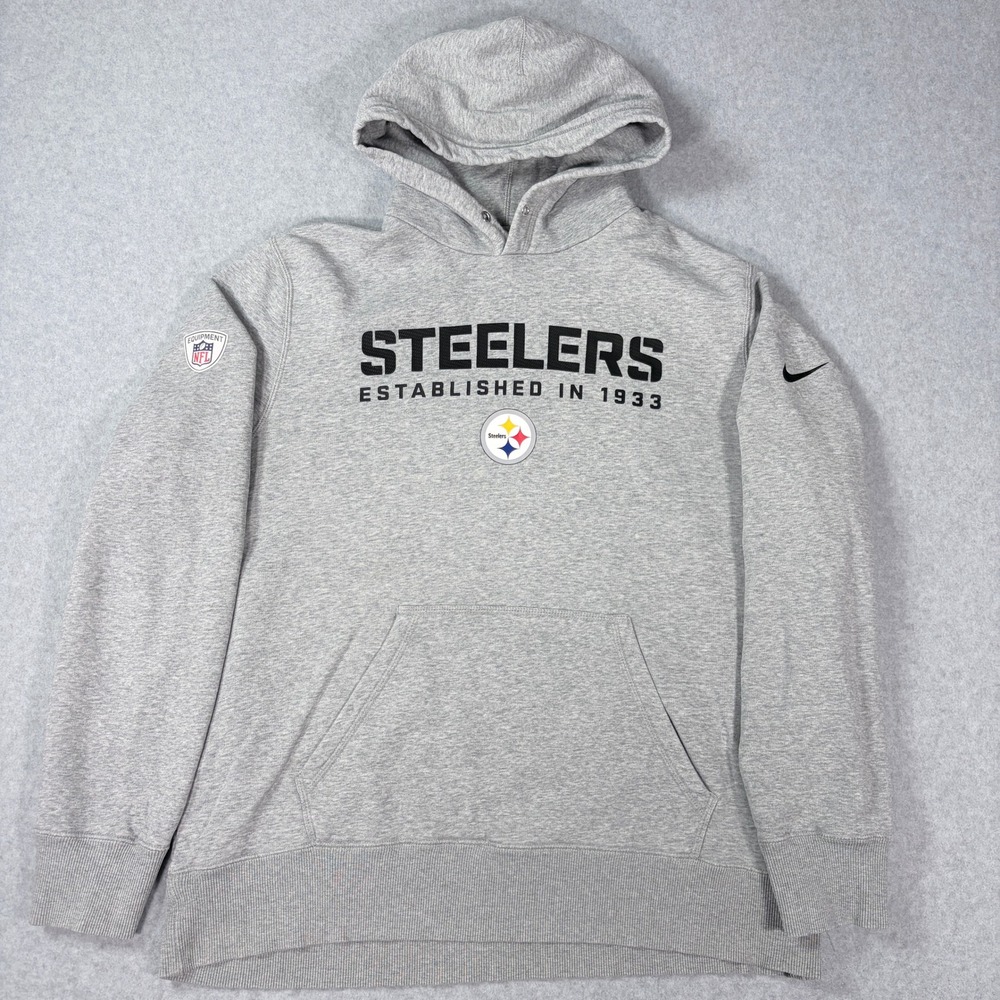 Nike NFL Training Pittsburgh Steelers Gray Hoodie Mens XL 523957-063